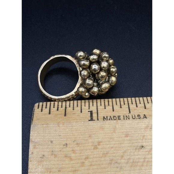 Brass Ball Cluster & Snake Wrap Women’s Costume Ring Small Size Lot 2 - Picture 4 of 12